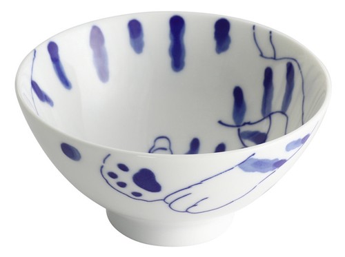 日本Nakayoshi Neko系列靛藍美濃燒可愛花貓馬克杯飯碗筷【禮盒裝】【日本製】4