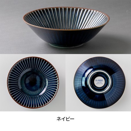 日本SENDAN(窯變)日式美濃燒17cm沙律碗【m-mode】【海軍藍】【日本製】4