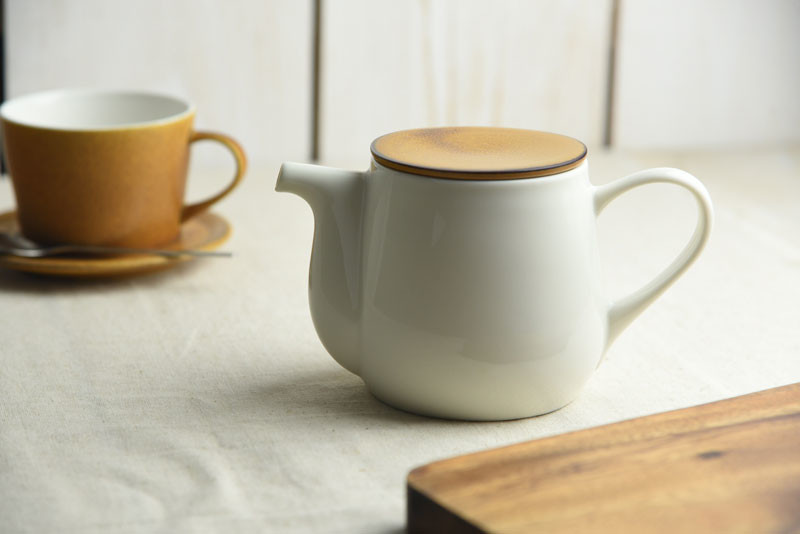 日本Miyama(深山)日式美濃燒茶壺【BICO系列】350cc【含不銹鋼濾茶網】【奶油焦糖棕色】【日本製】4