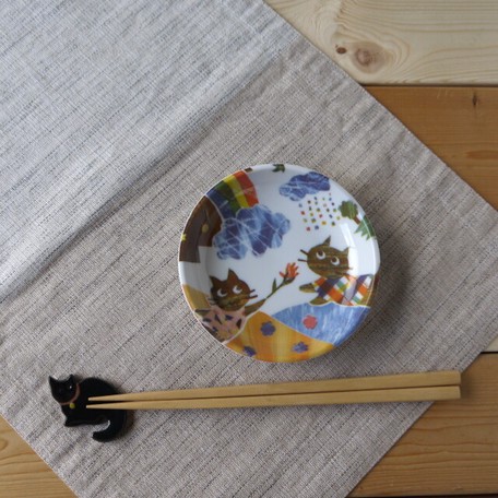 日本童話貓貓美濃燒12cm碟子【一套五隻】【日本製】4