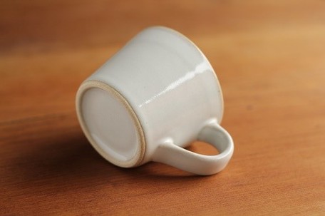 日本塚本株式会社益子燒糠白釉咖啡杯(連碟)【日本製】2