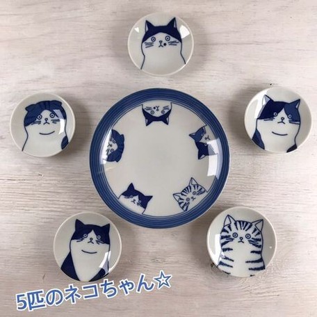 日本三井陶器SHICHITA系列之五種貓貓小碟盤【黑白貓】【日本製】3