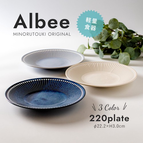 日本Albee系列日式美濃燒22cm意粉碟【海軍藍】【日本製】1