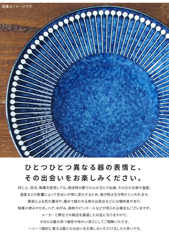 日本Albee系列日式美濃燒22cm意粉碟【海軍藍】【日本製】7