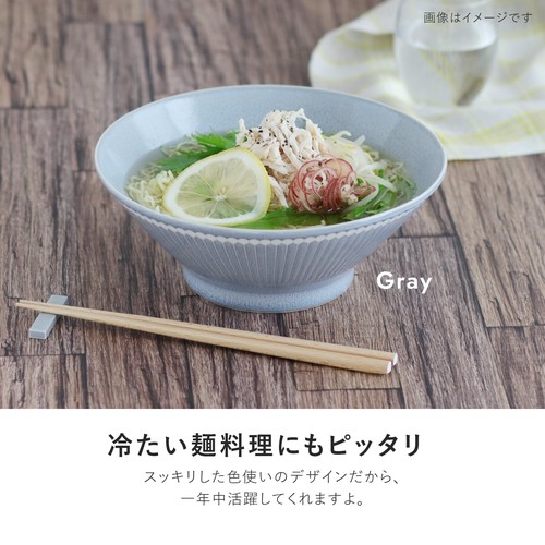 日本Albee系列日式美濃燒21cm拉麵碗【灰色】【日本製】3