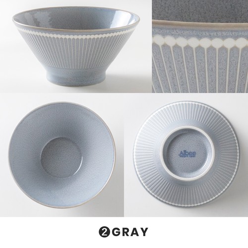 日本Albee系列日式美濃燒18cm碗子【灰色】【日本製】4