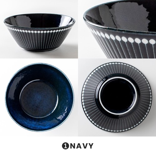 日本Albee系列日式美濃燒16cm湯碗【海軍藍】【日本製】2