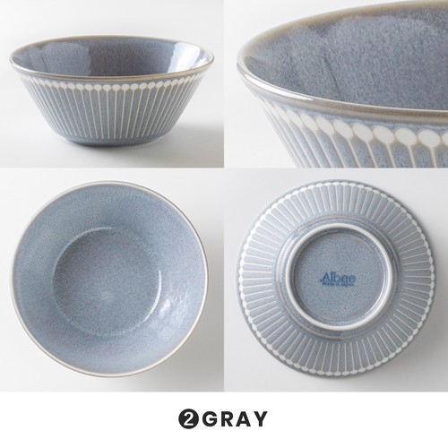 日本Albee系列日式美濃燒16cm湯碗【灰色】【日本製】5