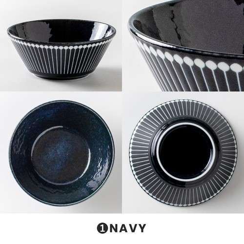日本Albee系列日式美濃燒13cm碗子【海軍藍】【日本製】3