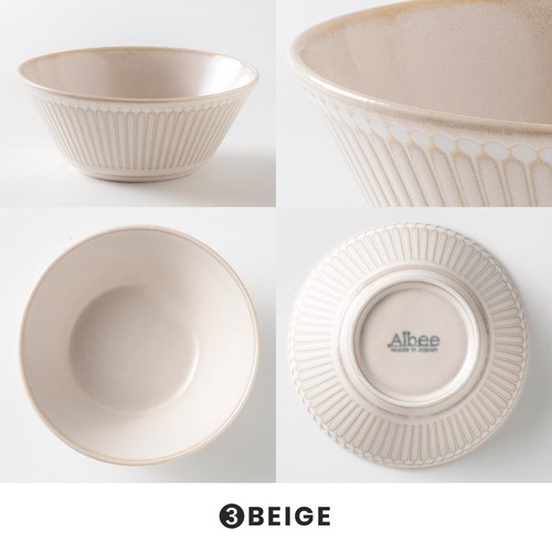 日本Albee系列日式美濃燒13cm碗子【米色】【日本製】3