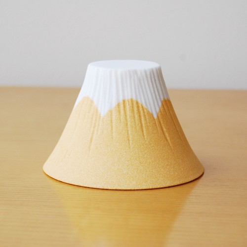 日本 Cofil Fuji 富士山免濾紙陶瓷咖啡濾杯【黃富士】【日本製】1