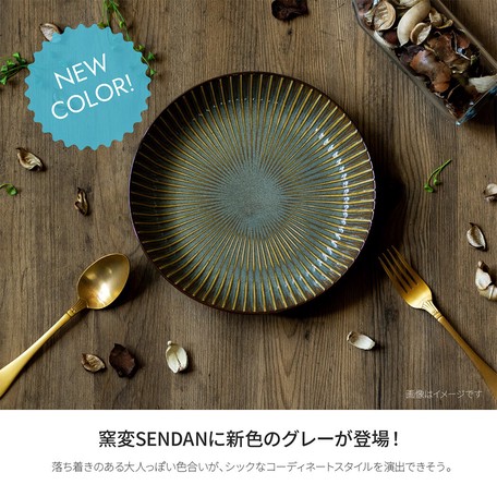 日本SENDAN(窯變)日式美濃燒22.5cm意粉碟【m-mode】【灰色】【日本製】2